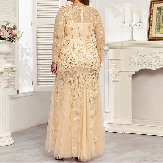 Gown Trumpet Evening Sparkle Floor Formal / Dress Mermaid FashionChic