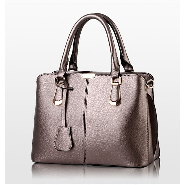 Elegant Faux Leather Structured Handbag – Green Women's FashionChic