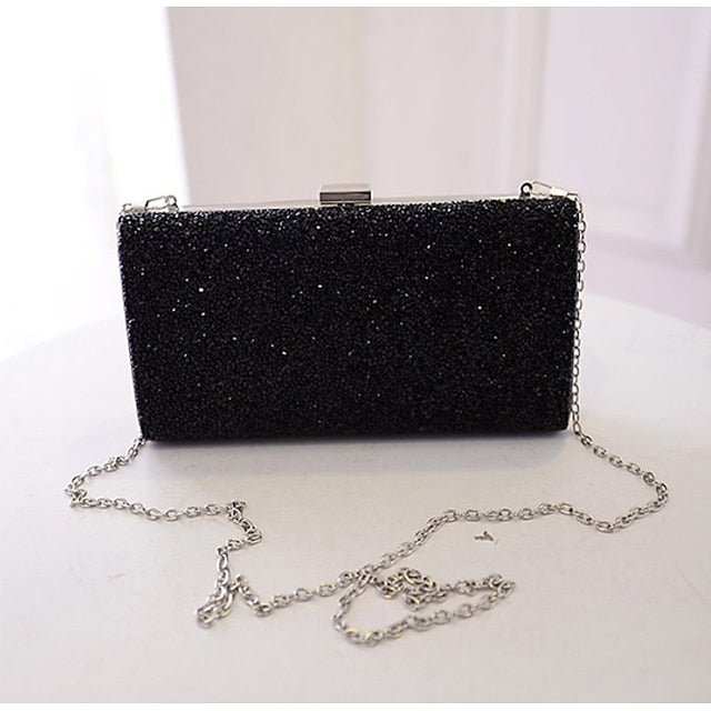 Silver Women's Glitter Clutch FashionChic