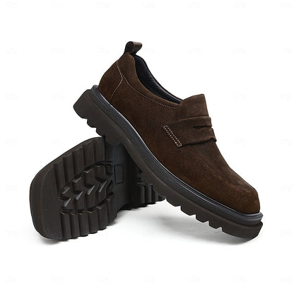 Men's Business Suede Cowhide Loafers -Classic Leather FashionChic