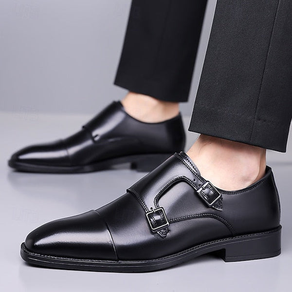 Strap Double – Men's Leather Elegant Shoes Monk Dress FashionChic