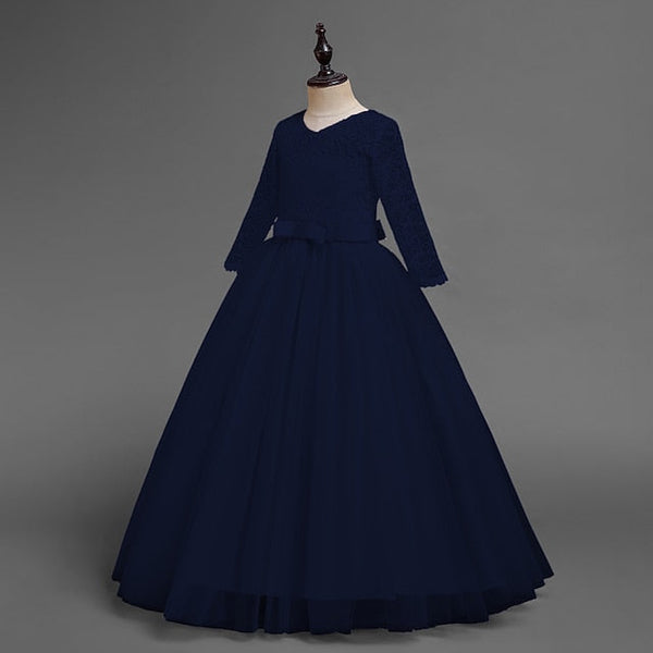 Girls' Flower Sleeve Kids Half Dress Girl Wedding FashionChic