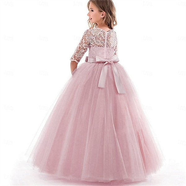 Wedding Flower Colored Girls' Girl Solid Dress Kids FashionChic