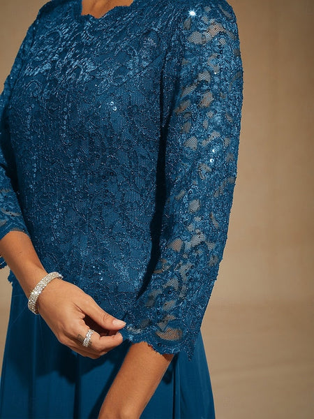 Women's Maxi Dress Chiffon Dress Lace Sequins Embroidered FashionChic