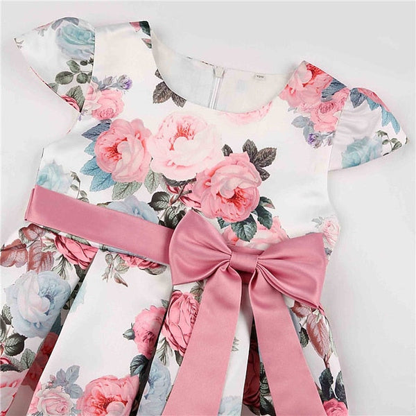 Kids Flower Dress Short Party Sleeve Floral Girls' FashionChic