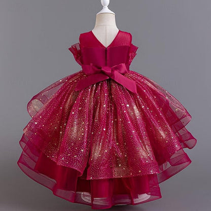 Flower Kids Dress Party Girl Girls' Sleeveless Sequin FashionChic