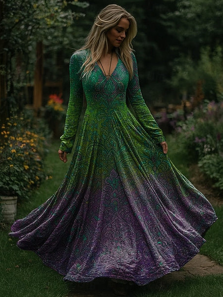 Christmas Women's Maxi Dress Pleated Dress Party Casual FashionChic