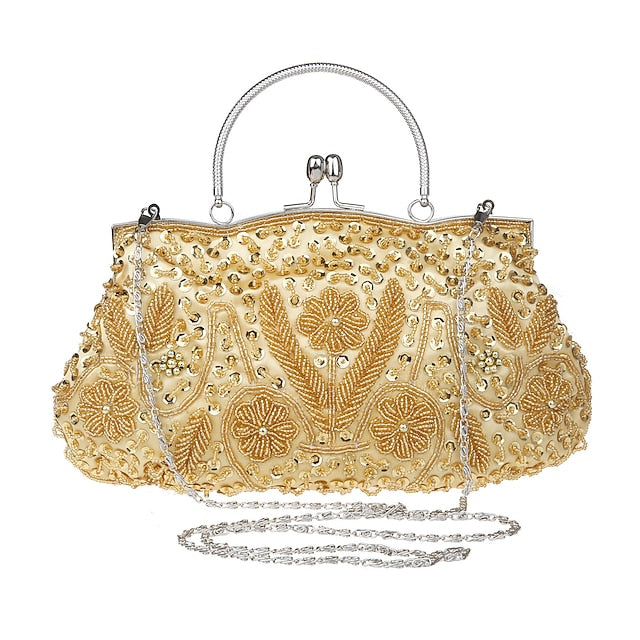 Vintage Evening Clutch Beaded Purse White Women's – FashionChic