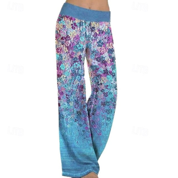 Women's Wide Leg Slacks Pants Trousers Fashion Boho Full