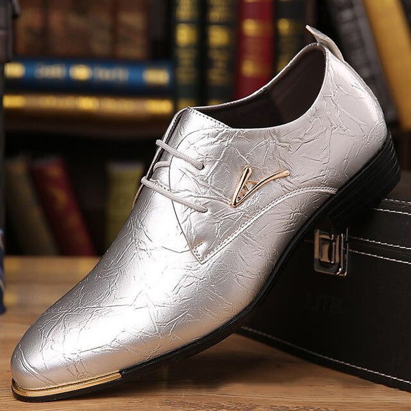 Dress – Purple Shoes Men's Lace-Up Bold Patent Shiny FashionChic