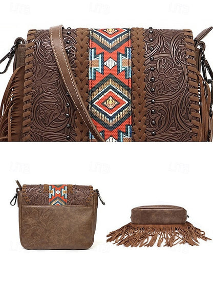 Faux Leather Women's Shoulder Multi-Pocket - Crossbody Bag FashionChic