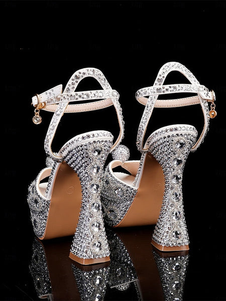 Crystal-Embellished Platform with Women's Sandals Glamorous FashionChic