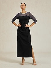 Women's Maxi Dress Sheath Dress Elegant Party Formal Solid FashionChic