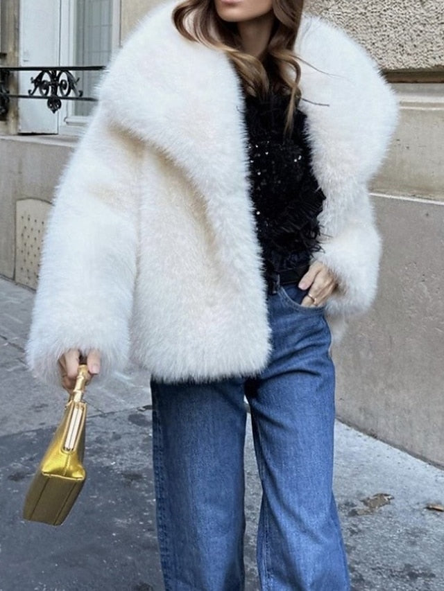 Faux Fur Coat Furs Women's Comfortable Leathers Warm FashionChic