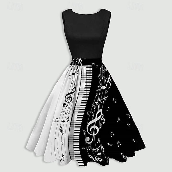 Women's Retro 1950s Vintage Tea Dresses Midi Dress Daily