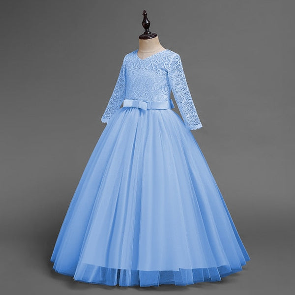 Girls' Flower Sleeve Kids Half Dress Girl Wedding FashionChic