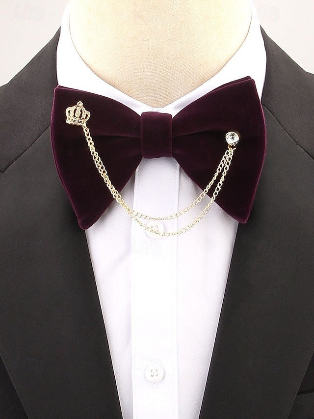 Velvet Crown and Detail with Bow Men's Chain – Tie FashionChic