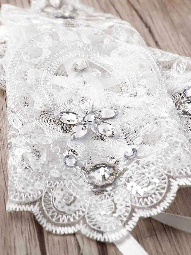 Bridal Pearls with Lace Wedding Gloves Accessories Elegant – FashionChic