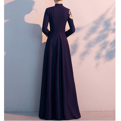 the Bride High Simple Neck Mother Dress A-Line of Floor Elegant FashionChic