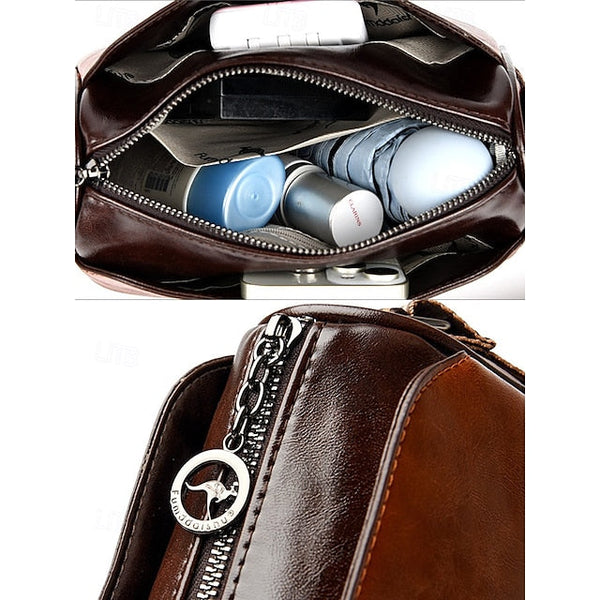 Crossbody Vintage Shoulder Bag – Women's Faux Leather FashionChic