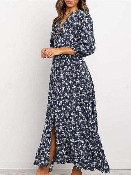 Women's Chiffon Dress Swing Dress Formal Dress Floral Print
