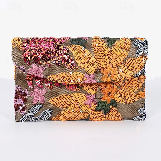 Embroidered Handheld Women's Evening Floral Clutch - Bag FashionChic