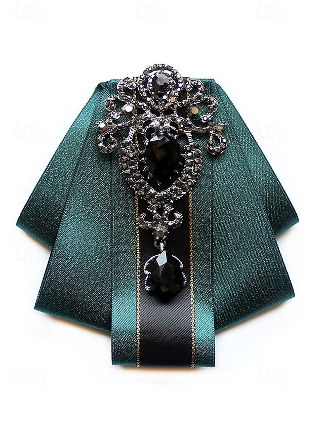 Elegant Men's Christmas Satin Bow Tie - Diamond-Accent FashionChic