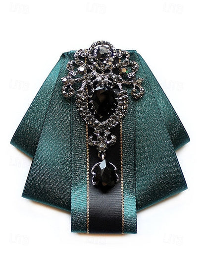 Elegant Men's Christmas Satin Bow Tie - Diamond-Accent FashionChic