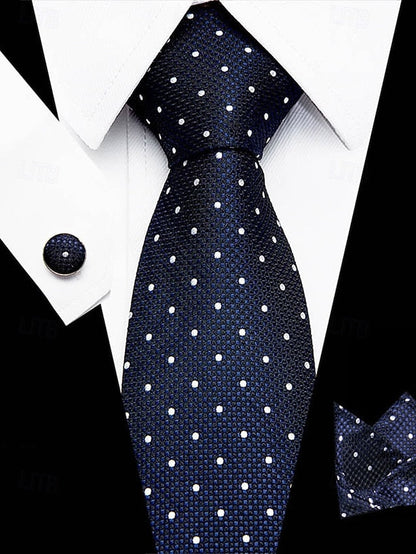 and Square Checkered Men's Pocket Purple Silk Tie – Set FashionChic