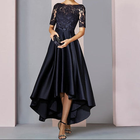 Elegant A-Line Mother Guest Wedding Bride the Low High of Dress FashionChic