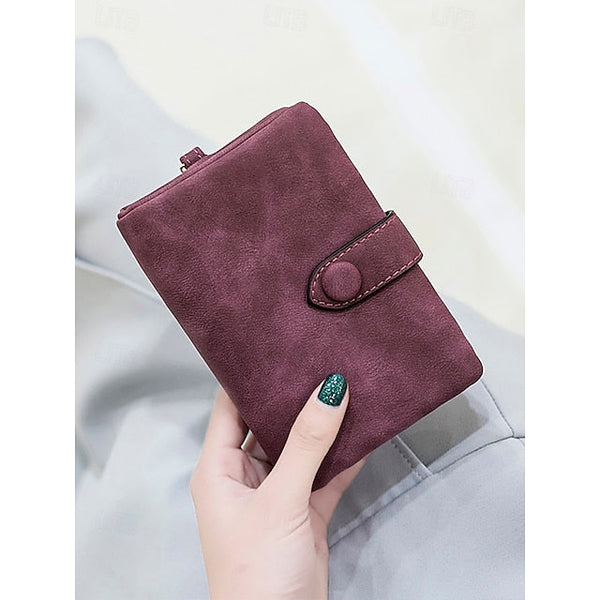 with Leather Women's Wrist Strap Faux Pink Wallet – FashionChic