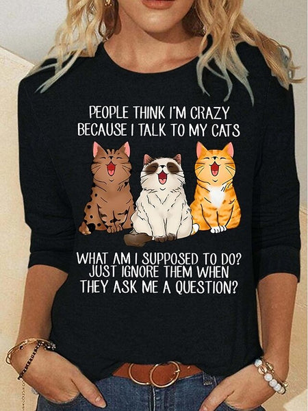 Christmas Women's T Shirt Graphic Animal Cat Vintage FashionChic