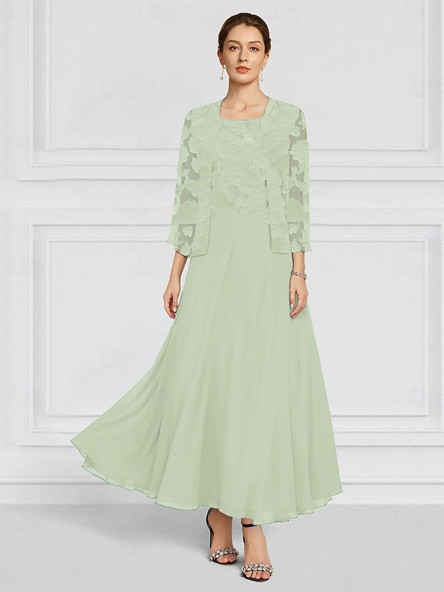 A-Line of Out SkyBurnt Two Piece the Lace Mother Bride Floral FashionChic