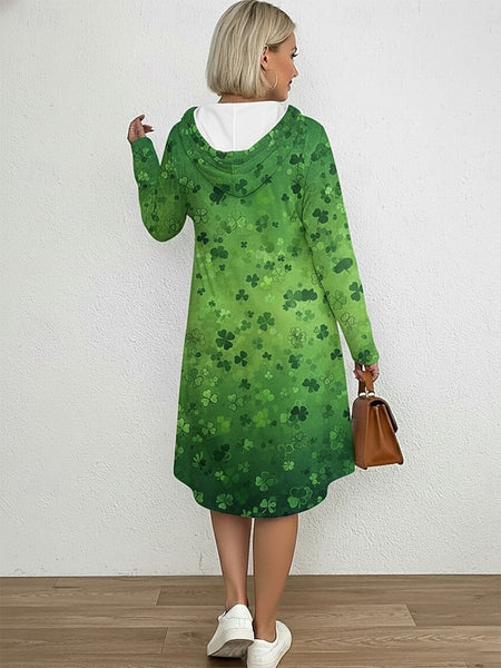 St. Patrick's Day Women's Mini Dress Hoodie Dress