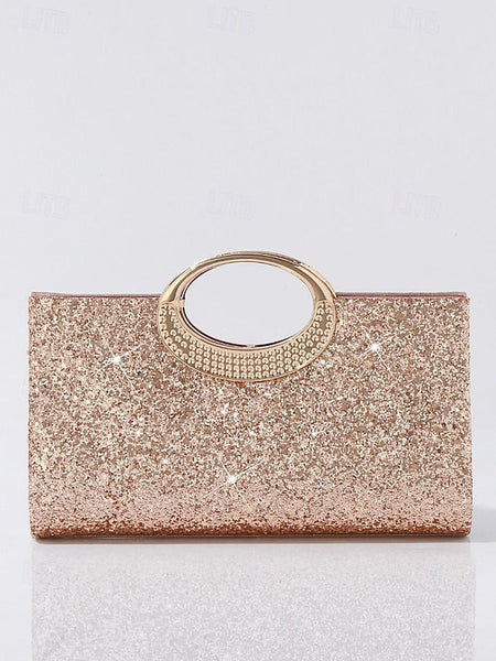 Evening Gold with Women's Silver Clutch Glitter Bag FashionChic