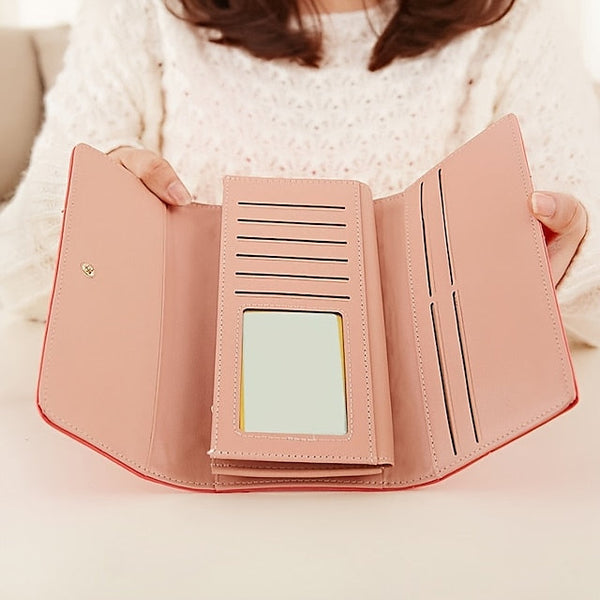 Gold Crown - Wallet Pink Emblem Women's with Quilted FashionChic