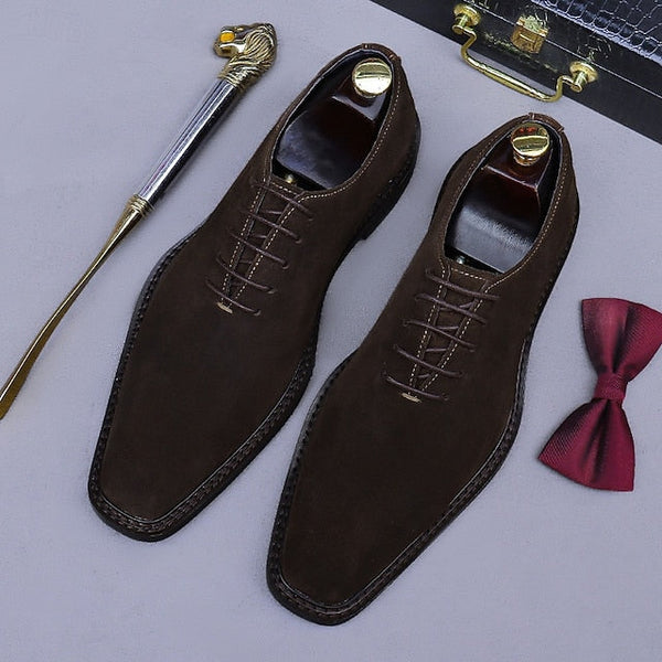 Oxford Dress Genuine Shoes Leather Suede Men's Cowhide - FashionChic