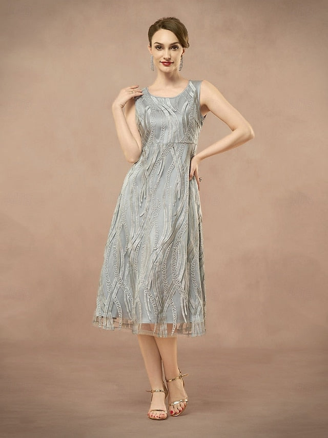 A-Line Neck the Two Jewel of Pieces Dress Bride Elegant Mother FashionChic