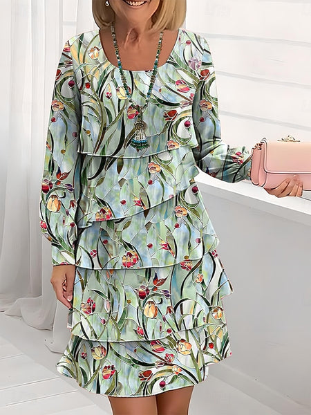 Women's Knee Length Dress Casual Dress Chiffon Dress Shift
