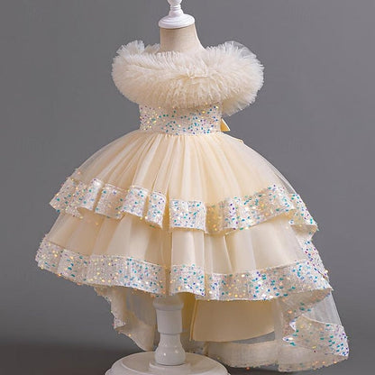 Kids Sleeveless Dress Flower Party Girl Girls' Sequin FashionChic