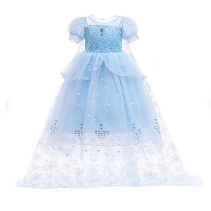 Princess Flower Elsa Cosplay Cloak Girl Frozen Dress FashionChic