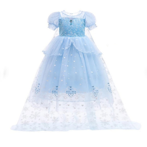 Princess Flower Elsa Cosplay Cloak Girl Frozen Dress FashionChic