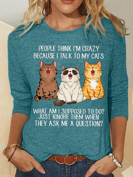 Christmas Women's T Shirt Graphic Animal Cat Vintage FashionChic