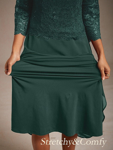 Women's Midi Dress Chiffon Dress Elegant Wedding Guest FashionChic