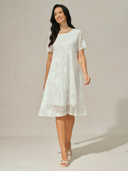Women's Knee Length Dress Chiffon Dress Elegant Casual FashionChic