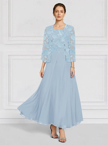 SkyBurnt Bride Lace Out A-Line the Piece of Floral Mother Two FashionChic