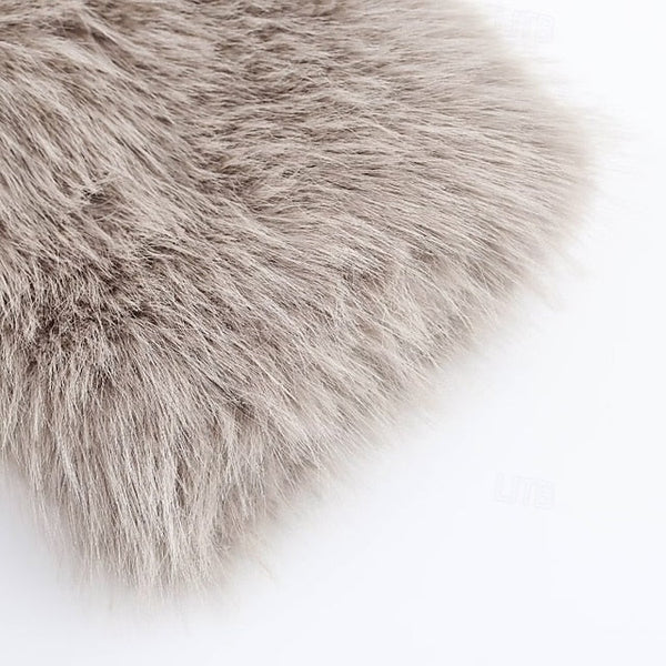 Comfortable Warm Coat Fur Women's Buttons Pocket Faux FashionChic