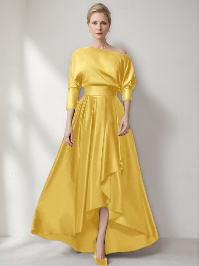 Evening Formal Dress Elegant Asymmetrical Wedding Gown A-Line FashionChic