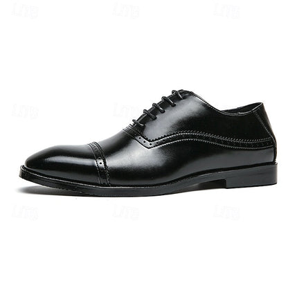 Classic Oxford – Leather Brown Shoes Men's Faux Brogue FashionChic