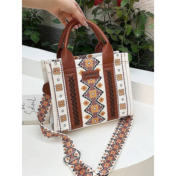 – Ethnic Bag Vintage-Inspired Women's Tote Print Boho FashionChic